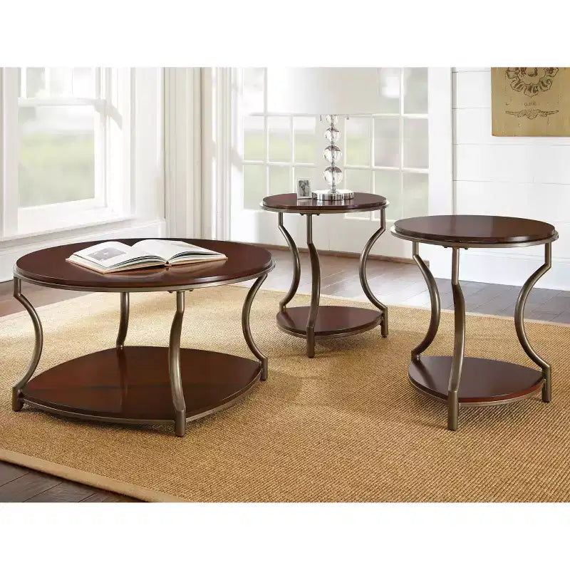 Miles Round End Table Merlot - Steve Silver Co.