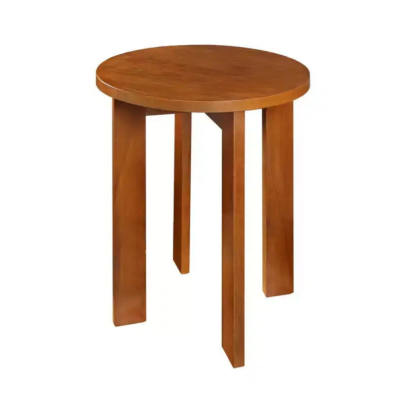 16" Round Side End Table with American Gum Wood Sweet Oak - Flora Home