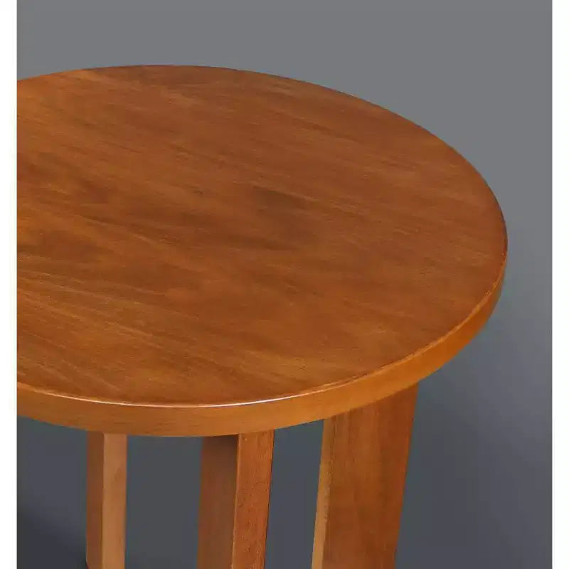 16" Round Side End Table with American Gum Wood Sweet Oak - Flora Home