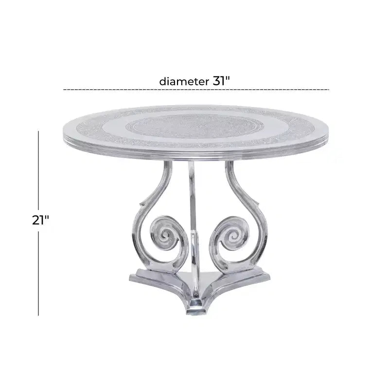 Traditional Aluminum Coffee Table Silver Fox - Olivia & May: Elegant Indoor, No Assembly Required