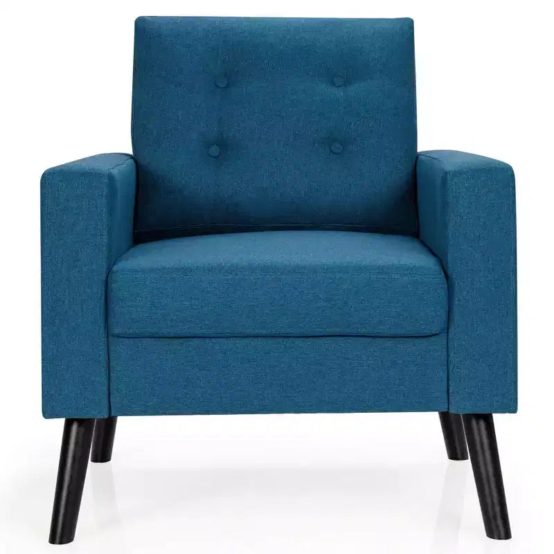 Costway Set of 2 Upholstered Accent Chair Single Sofa Armchair w/ Wooden Legs
