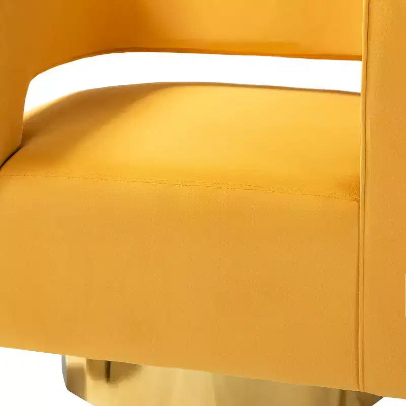 Velvet Edise Swivel Barrel Chair Living Room Accent Chair with Metal Base | Karat Home
