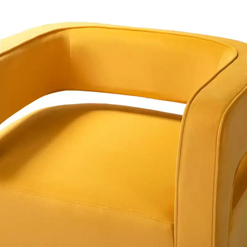 Velvet Edise Swivel Barrel Chair Living Room Accent Chair with Metal Base | Karat Home