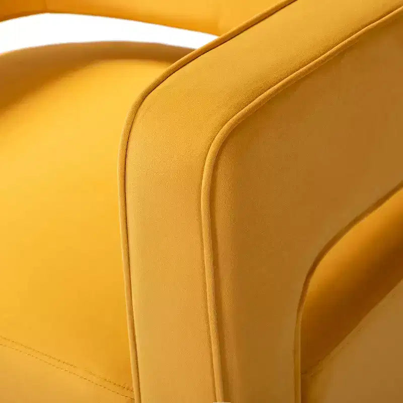 Velvet Edise Swivel Barrel Chair Living Room Accent Chair with Metal Base | Karat Home