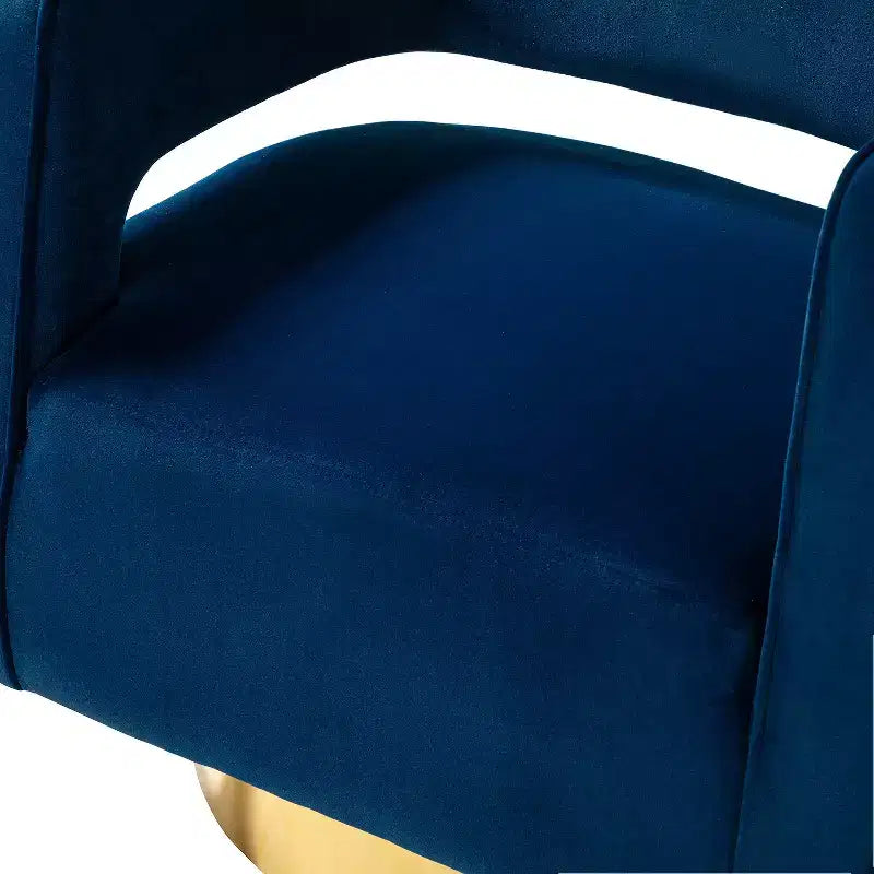 Velvet Edise Swivel Barrel Chair Living Room Accent Chair with Metal Base | Karat Home