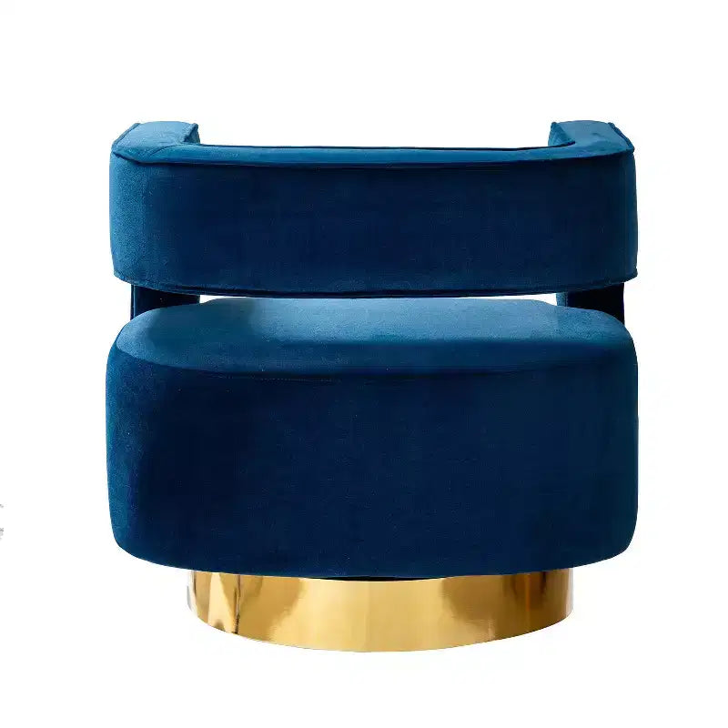 Velvet Edise Swivel Barrel Chair Living Room Accent Chair with Metal Base | Karat Home