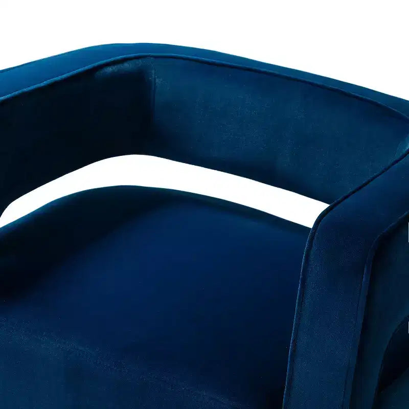 Velvet Edise Swivel Barrel Chair Living Room Accent Chair with Metal Base | Karat Home