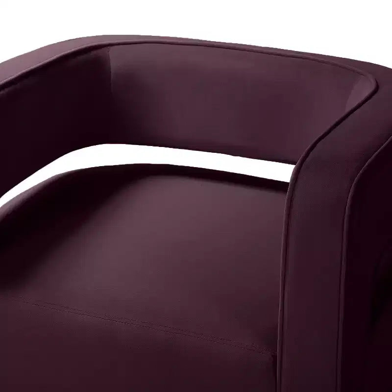 Velvet Edise Swivel Barrel Chair Living Room Accent Chair with Metal Base | Karat Home