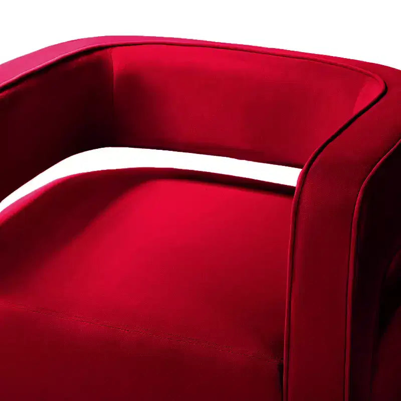 Velvet Edise Swivel Barrel Chair Living Room Accent Chair with Metal Base | Karat Home