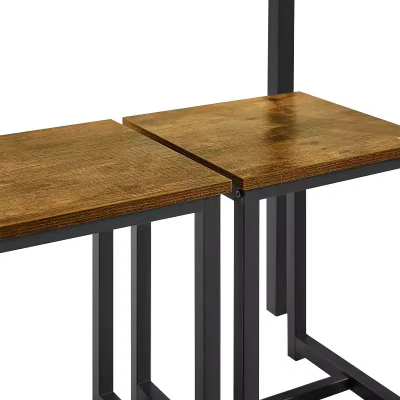 Yaheetech Industrial 3-Piece Space Saving Dining Table Set, for Kitchen, Dining Room