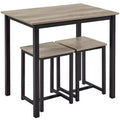 Yaheetech Industrial 3-Piece Space Saving Dining Table Set, for Kitchen, Dining Room