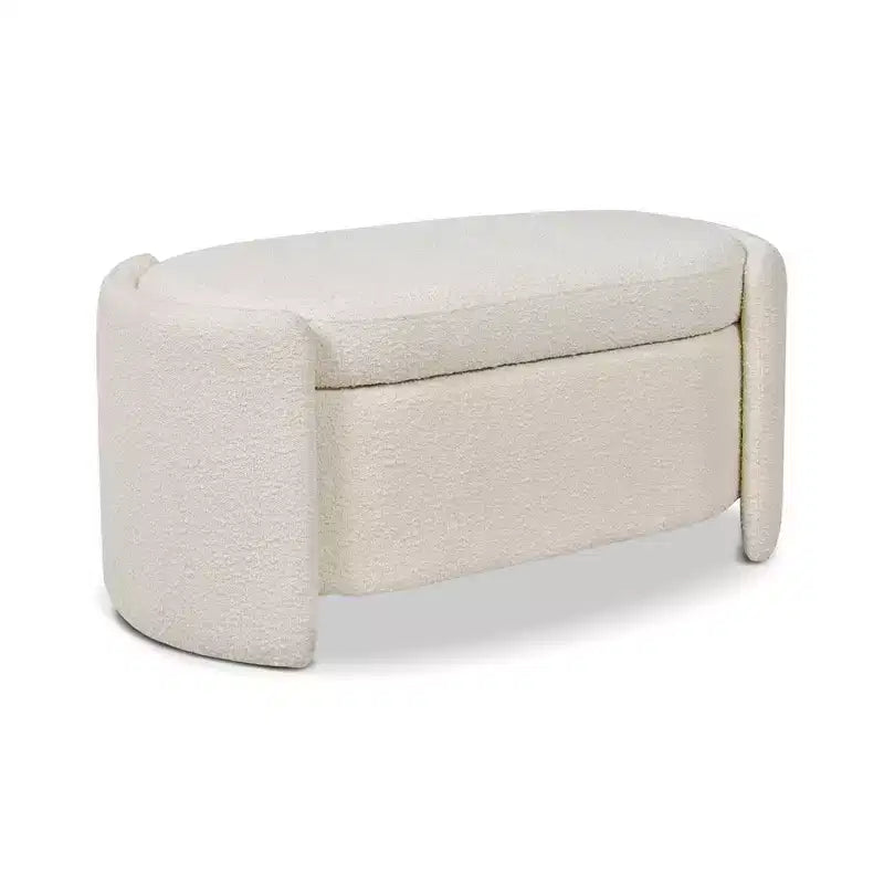 Jennifer Taylor Home Fuji 43 Upholstered Oval Storage Bench