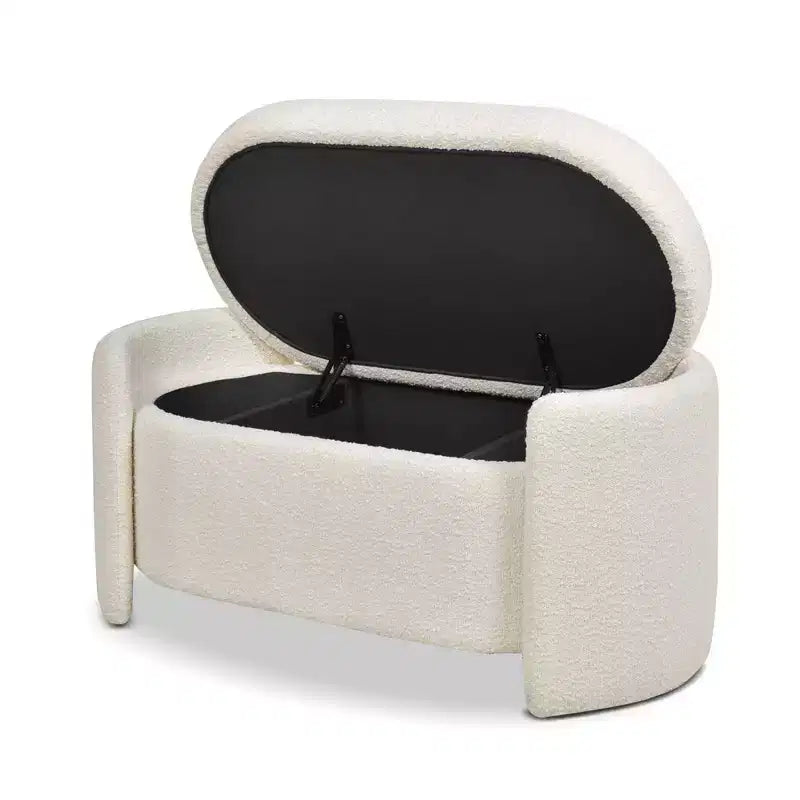 Jennifer Taylor Home Fuji 43 Upholstered Oval Storage Bench