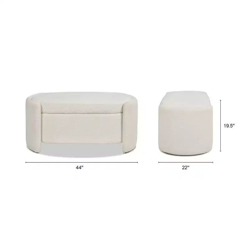 Jennifer Taylor Home Fuji 43 Upholstered Oval Storage Bench