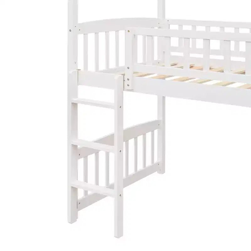 Twin Size Loft House Bed with Slide-ModernLuxe