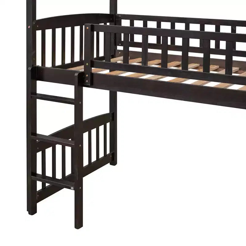 Twin Size Loft House Bed with Slide-ModernLuxe