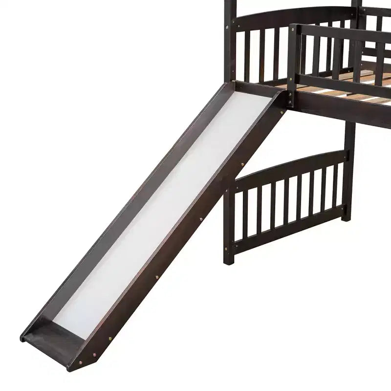 Twin Size Loft House Bed with Slide-ModernLuxe
