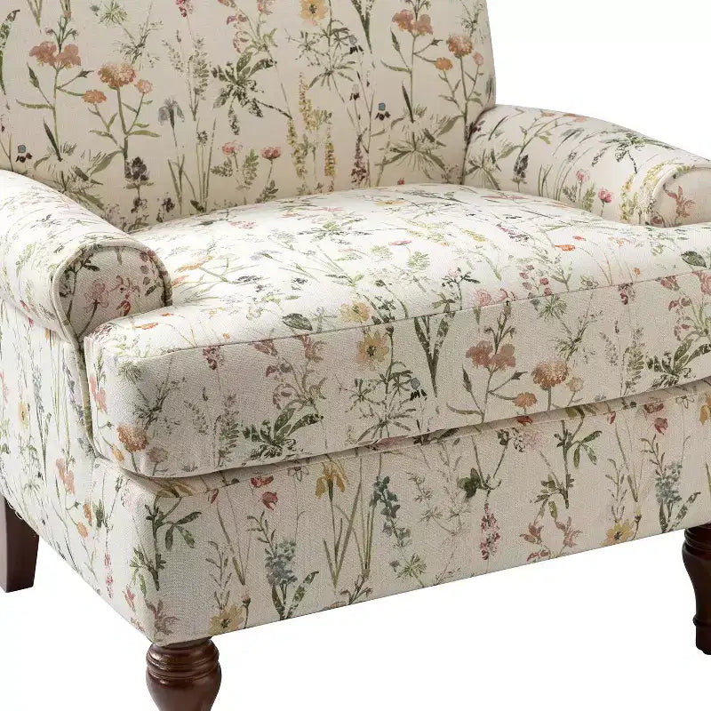 Dani comfy Livingroom Armchair with Solid Wood Legs | KARAT HOME