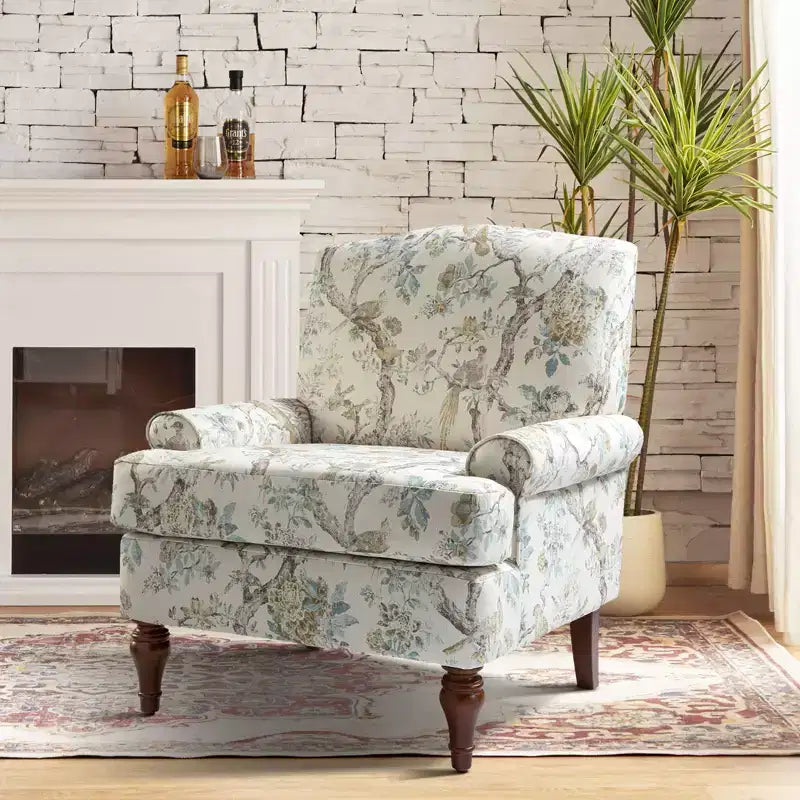 Dani comfy Livingroom Armchair with Solid Wood Legs | KARAT HOME
