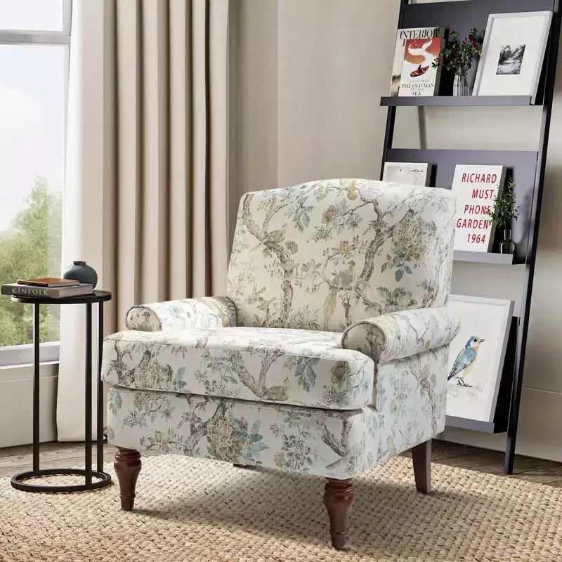 Dani comfy Livingroom Armchair with Solid Wood Legs | KARAT HOME