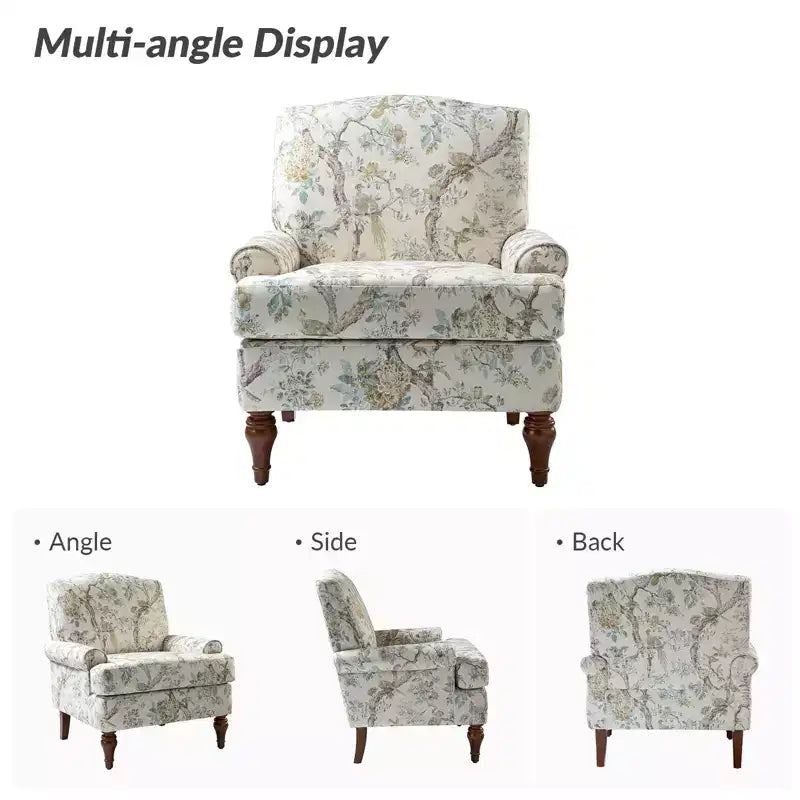 Dani comfy Livingroom Armchair with Solid Wood Legs | KARAT HOME