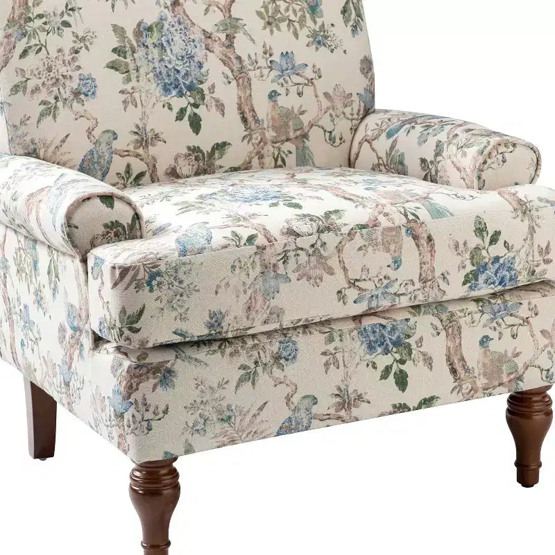 Dani comfy Livingroom Armchair with Solid Wood Legs | KARAT HOME