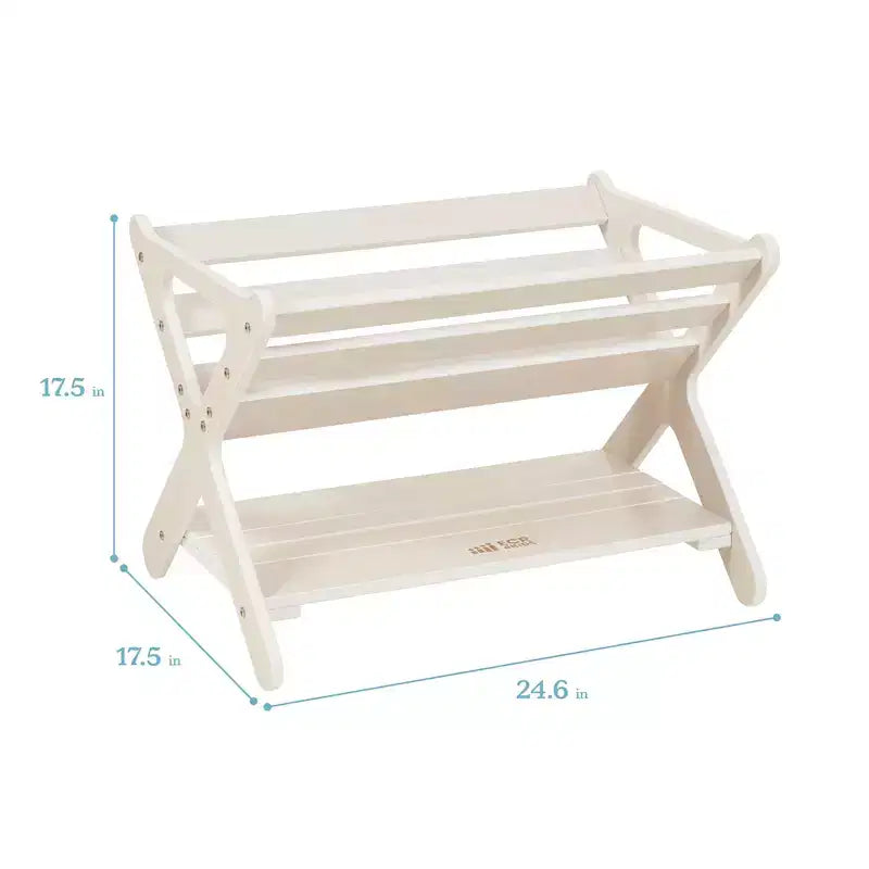 ECR4Kids Wooden Book Caddy with Lower Storage Shelf, Childrens Furniture, Childrens Furniture