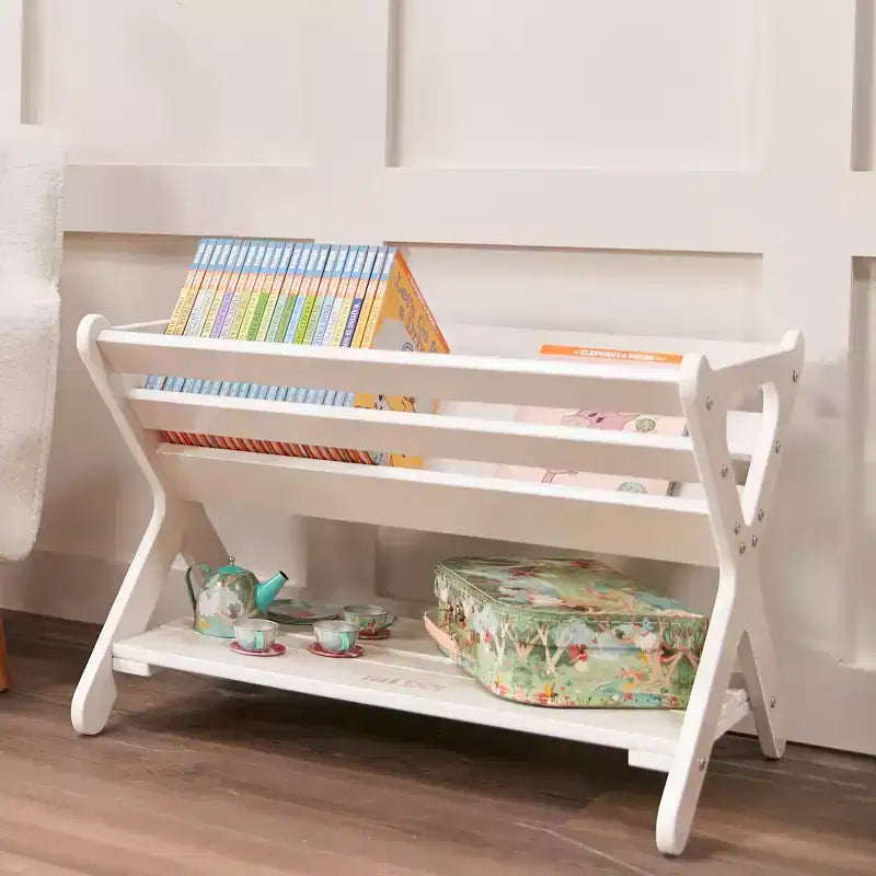 ECR4Kids Wooden Book Caddy with Lower Storage Shelf, Childrens Furniture, Childrens Furniture