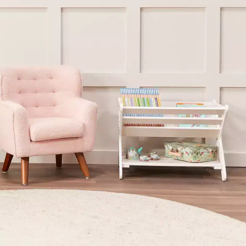 ECR4Kids Wooden Book Caddy with Lower Storage Shelf, Childrens Furniture, Childrens Furniture