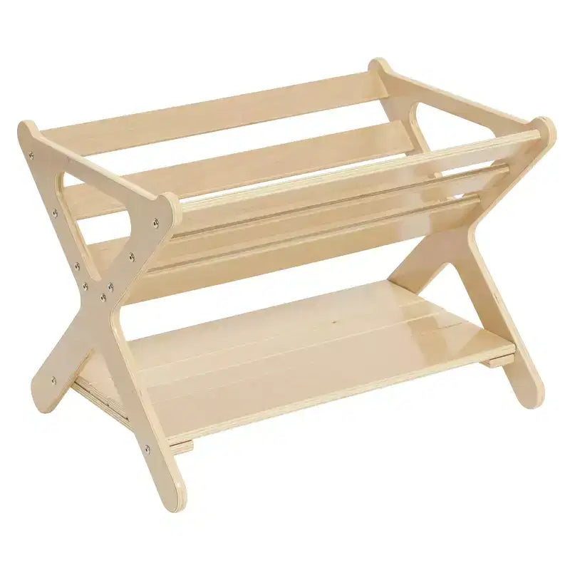 ECR4Kids Wooden Book Caddy with Lower Storage Shelf, Childrens Furniture, Childrens Furniture