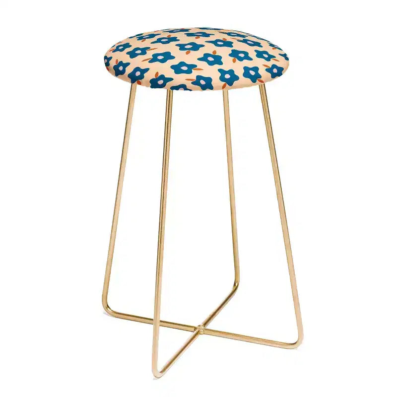Maritza Lisa Wonky Spring Flowers Counter Height Barstool - Deny Designs