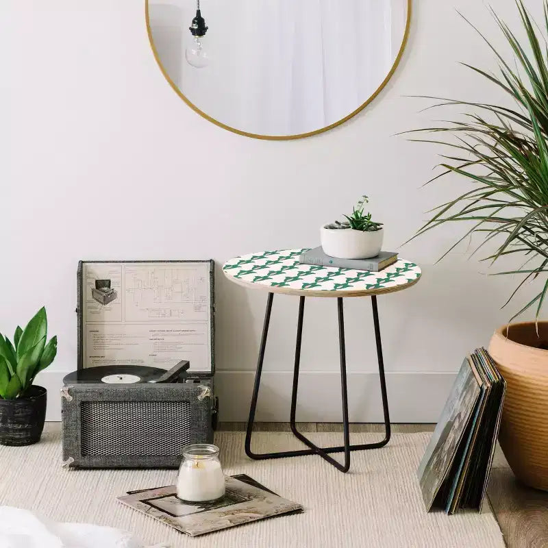 Maritza Lisa Retro Floral Pattern Side Table - Deny Designs