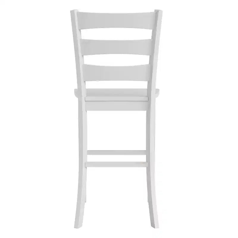 Merrick Lane Set of Two Classic Wooden Ladderback Counter Height Barstools with Solid Wood Seats