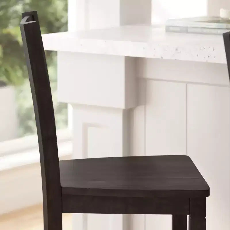 Merrick Lane Set of Two Classic Wooden Ladderback Counter Height Barstools with Solid Wood Seats