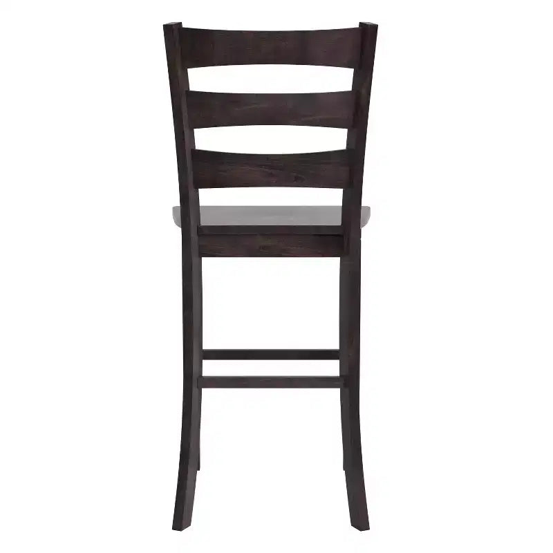 Merrick Lane Set of Two Classic Wooden Ladderback Counter Height Barstools with Solid Wood Seats