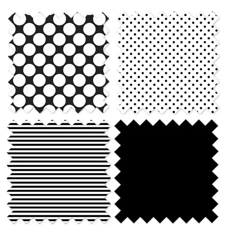 Bacati - Dots/Pin Stripes Black/White Laundry Hamper with Wooden Frame