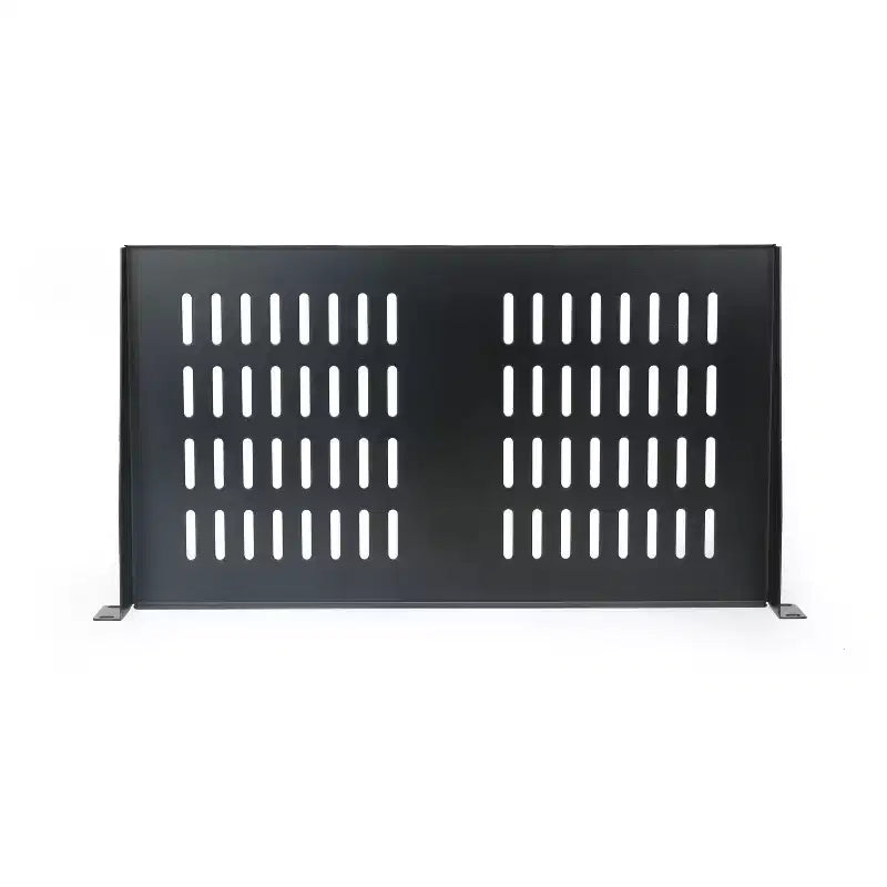 Rolled Steel Cantilever Rack Shelves - Set of 2 Universal Vented 1U Trays for 19-Inch Network Server Cabinets and AV Equipment by SimpleCord (Black)