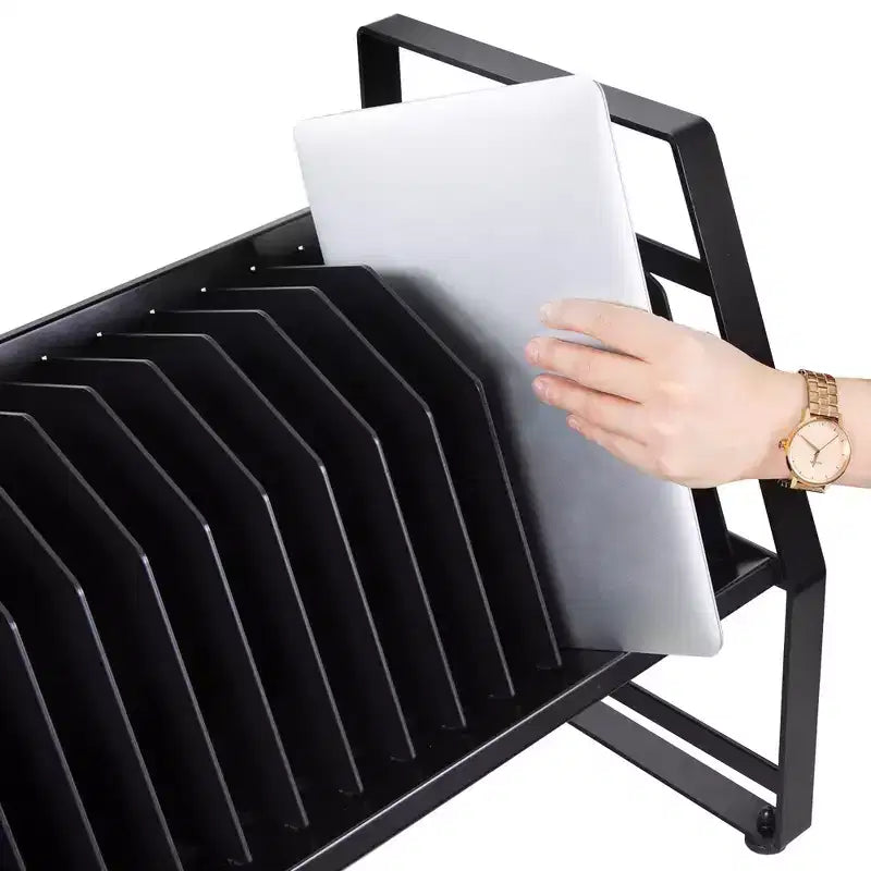 Line Leader Open Charging Cart Holds Up to 16 Devices Black