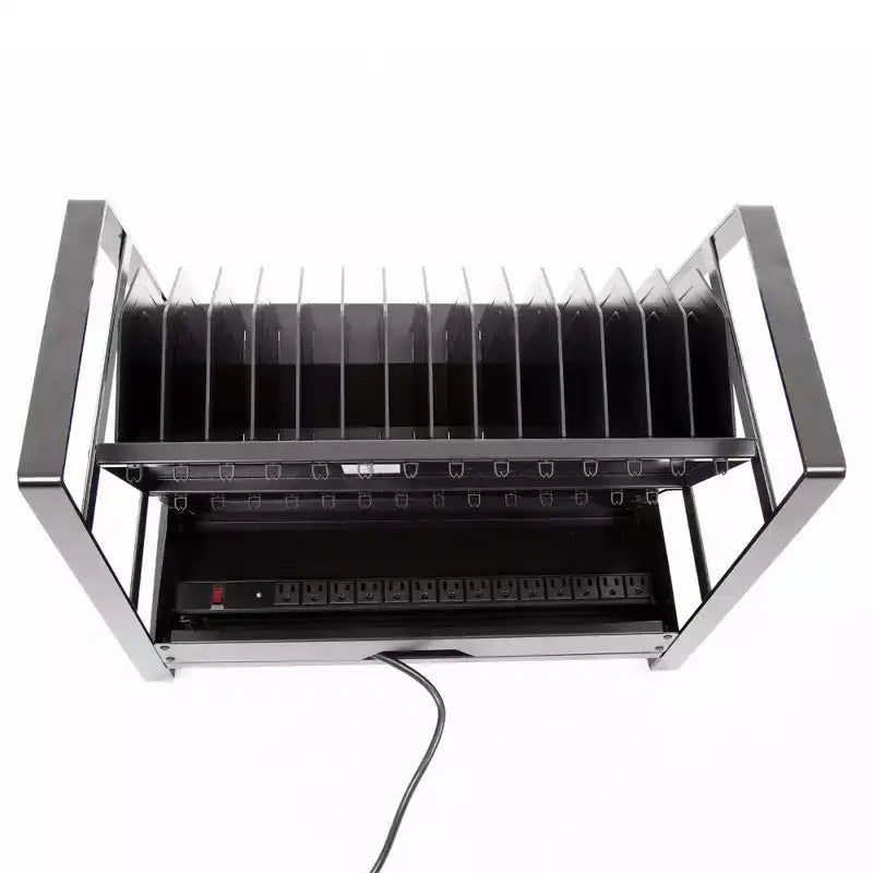 Line Leader Open Charging Cart Holds Up to 16 Devices Black