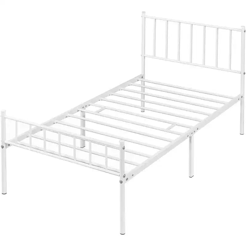 Yaheetech Metal Platform Bed Frame with Spindle Headboard and Footboard