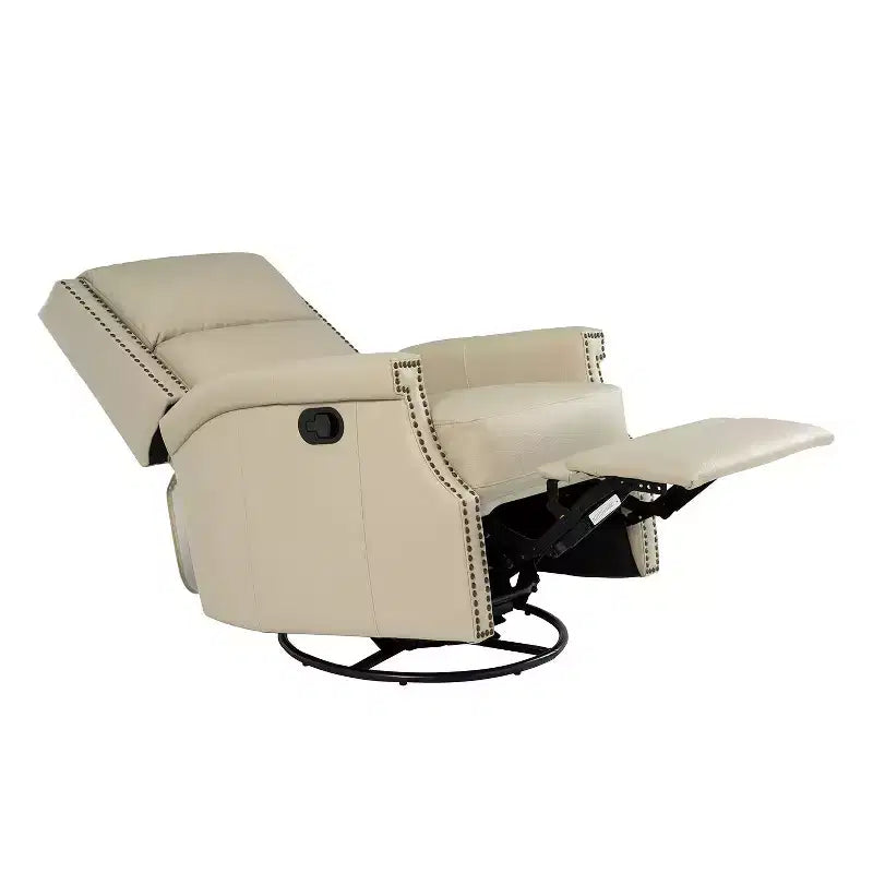 Favonius Genuine Leather Swivel Rocker Recliner with Nailhead Trim for Bedroom and Living Room Set of 2| ART OF LIVING DESIGNS
