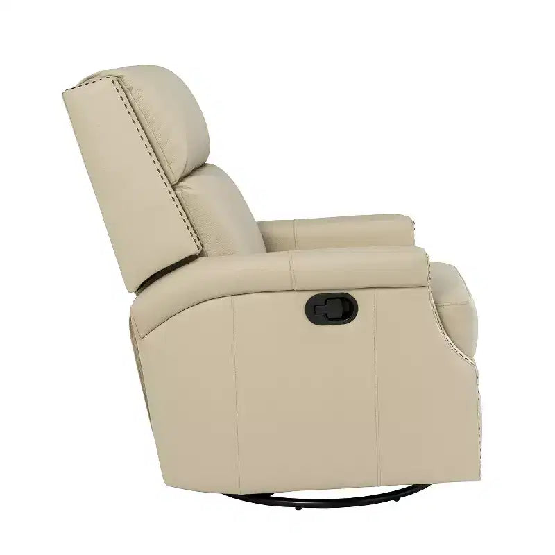 Favonius Genuine Leather Swivel Rocker Recliner with Nailhead Trim for Bedroom and Living Room Set of 2| ART OF LIVING DESIGNS