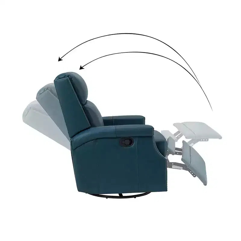 Favonius Genuine Leather Swivel Rocker Recliner with Nailhead Trim for Bedroom and Living Room Set of 2| ART OF LIVING DESIGNS