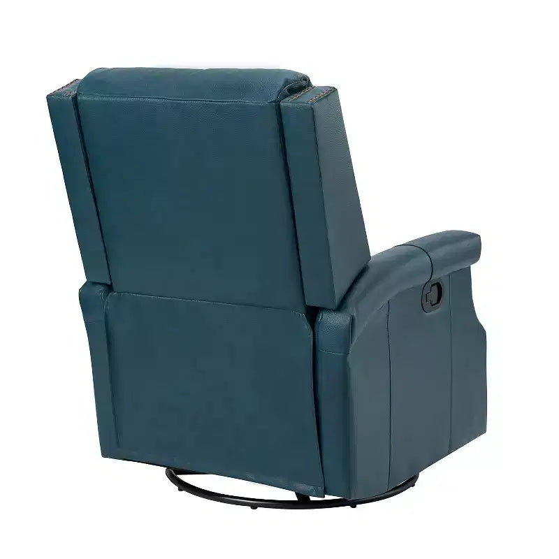Favonius Genuine Leather Swivel Rocker Recliner with Nailhead Trim for Bedroom and Living Room Set of 2| ART OF LIVING DESIGNS
