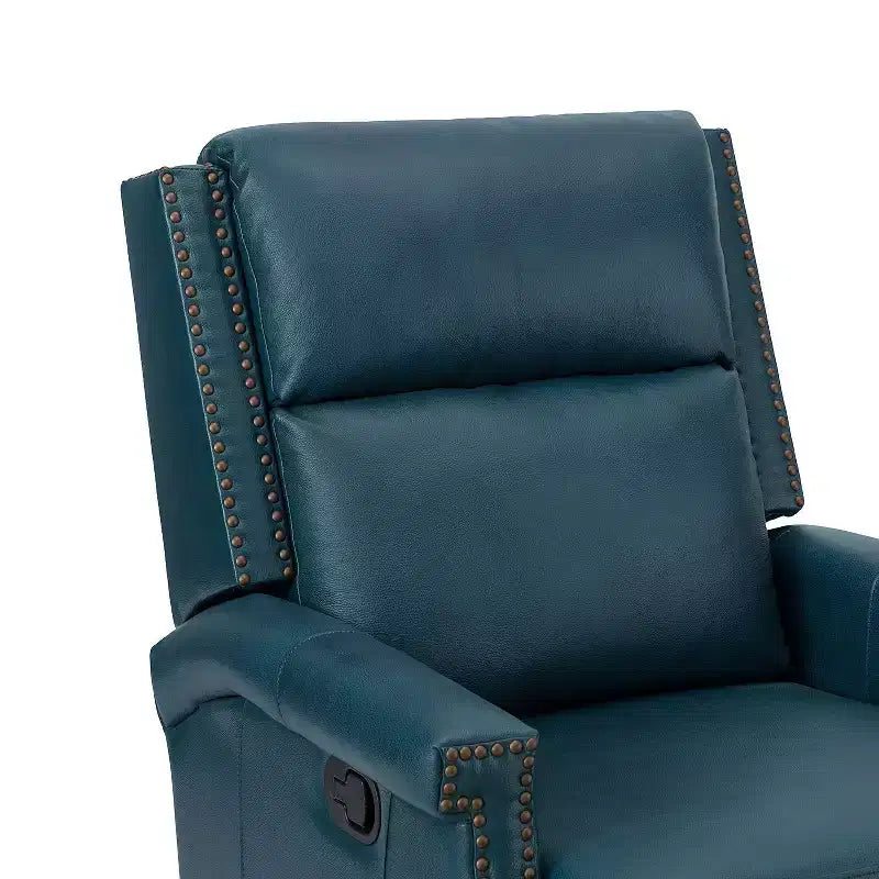 Favonius Genuine Leather Swivel Rocker Recliner with Nailhead Trim for Bedroom and Living Room Set of 2| ART OF LIVING DESIGNS