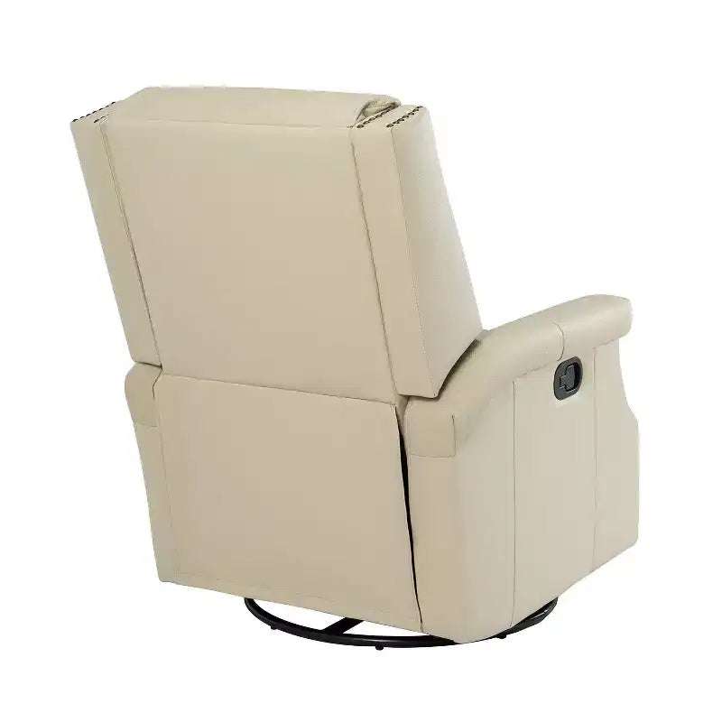 Favonius Genuine Leather Swivel Rocker Recliner with Nailhead Trim for Bedroom and Living Room Set of 2| ART OF LIVING DESIGNS