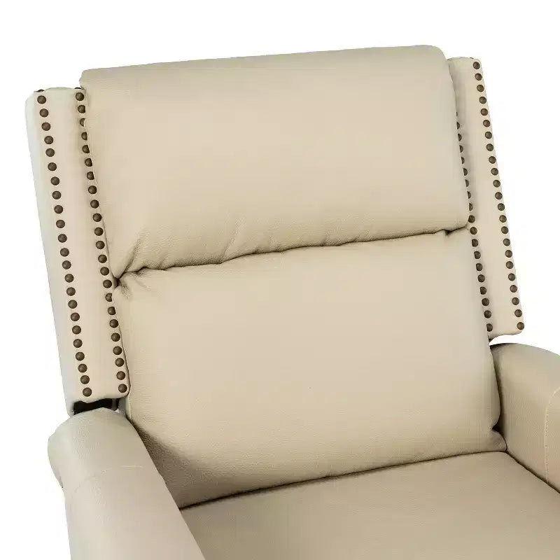 Favonius Genuine Leather Swivel Rocker Recliner with Nailhead Trim for Bedroom and Living Room Set of 2| ART OF LIVING DESIGNS