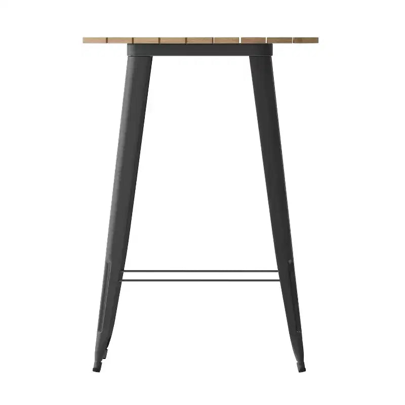 Flash Furniture Declan Commercial Indoor/Outdoor Bar Top Table, 30 Round All Weather Poly Resin Top with Steel base