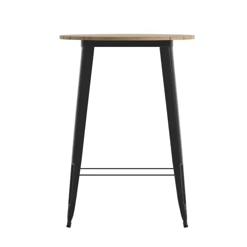 Flash Furniture Declan Commercial Indoor/Outdoor Bar Top Table, 30 Round All Weather Poly Resin Top with Steel base