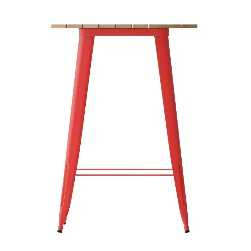Flash Furniture Declan Commercial Indoor/Outdoor Bar Top Table, 30 Round All Weather Poly Resin Top with Steel base